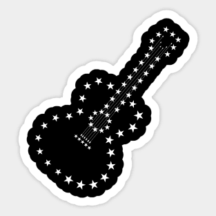 Acoustic guitar made of stars white Sticker